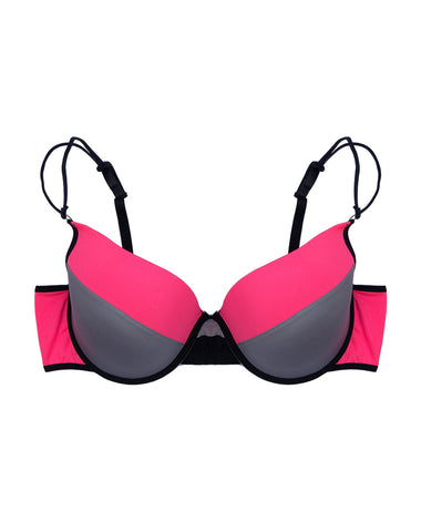 PLUS SIZE NEON PINK BRA SET