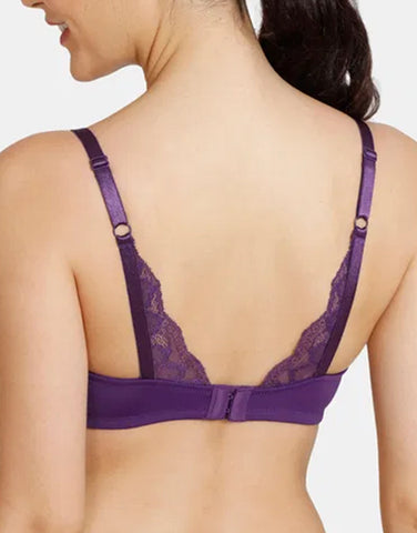 Losha Wireless Go To T-Shirt Bra With a Touch Of Lace-PARACHUTE PURPLE