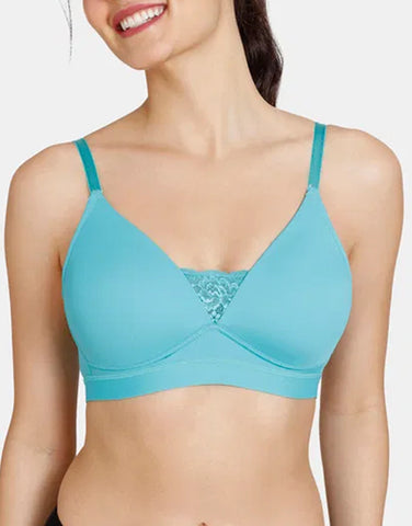 LIGHTLY PADDED NON WIRED T SHIRT BRA-TURQUOISE