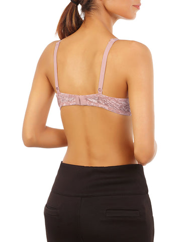 LOSHA COTTON UNDERWIRED LIGHTLY PADDED T-SHIRT BRA-DAWN PINK