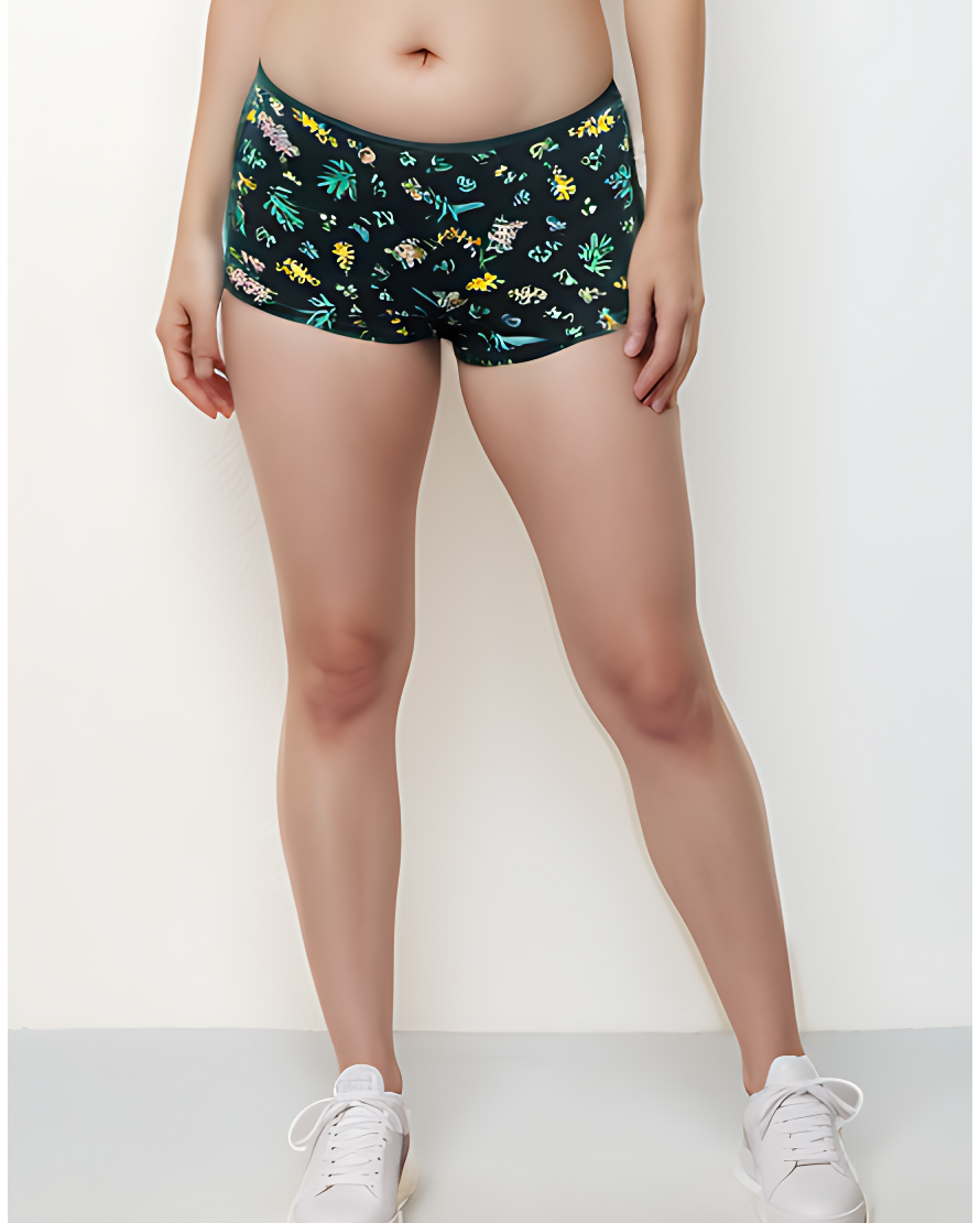 LOSHA SUPER SOFT BOY SHORTS COTTON BRIEF-FLORAL PRINT