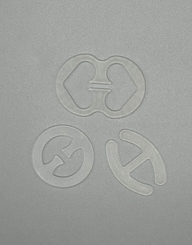 Pack of 3 Transparent Bra Strap Clips for Racerback more Support & Cleavage - Assorted