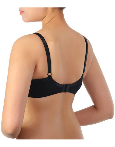 Losha Cotton Wire free Cut N Sew Bra- Black
