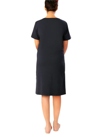 Losha Made For Moms feeding night shirt-BLACK