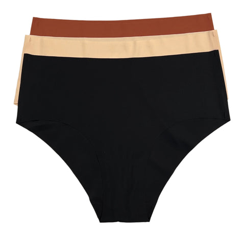Losha Pack of 3 High waist Laser Cut Panties - Solid