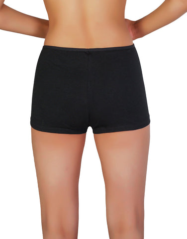 LOSHA SUPER SOFT COTTON  BOY SHORTS BRIEF-BLACK