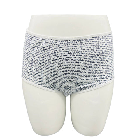 LOSHA SUPPER SOFT HIGH  WAISTED COTTON PANTY-GAME ON(WHITE)