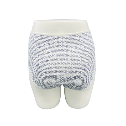 LOSHA SUPPER SOFT HIGH  WAISTED COTTON PANTY-GAME ON(WHITE)