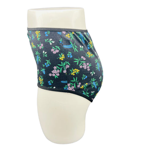 LOSHA SUPPER SOFT HIGH  WAISTED COTTON PANTY-FLORAL PRINT