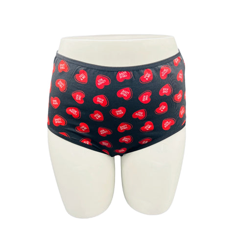 LOSHA SUPPER SOFT HIGH  WAISTED COTTON PANTY-RED HEARTS