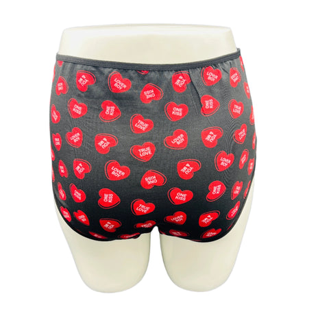 LOSHA SUPPER SOFT HIGH  WAISTED COTTON PANTY-RED HEARTS