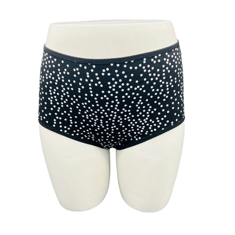 LOSHA SUPPER SOFT HIGH  WAISTED COTTON PANTY-POLKA DOTS (BLACK)