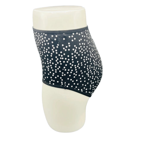 LOSHA SUPPER SOFT HIGH  WAISTED COTTON PANTY-POLKA DOTS (BLACK)