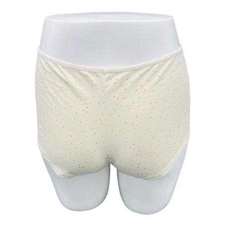 LOSHA SUPER SOFT BOY SHORTS COTTON BRIEF-GOLDEN DOTS (OFF WHITE )