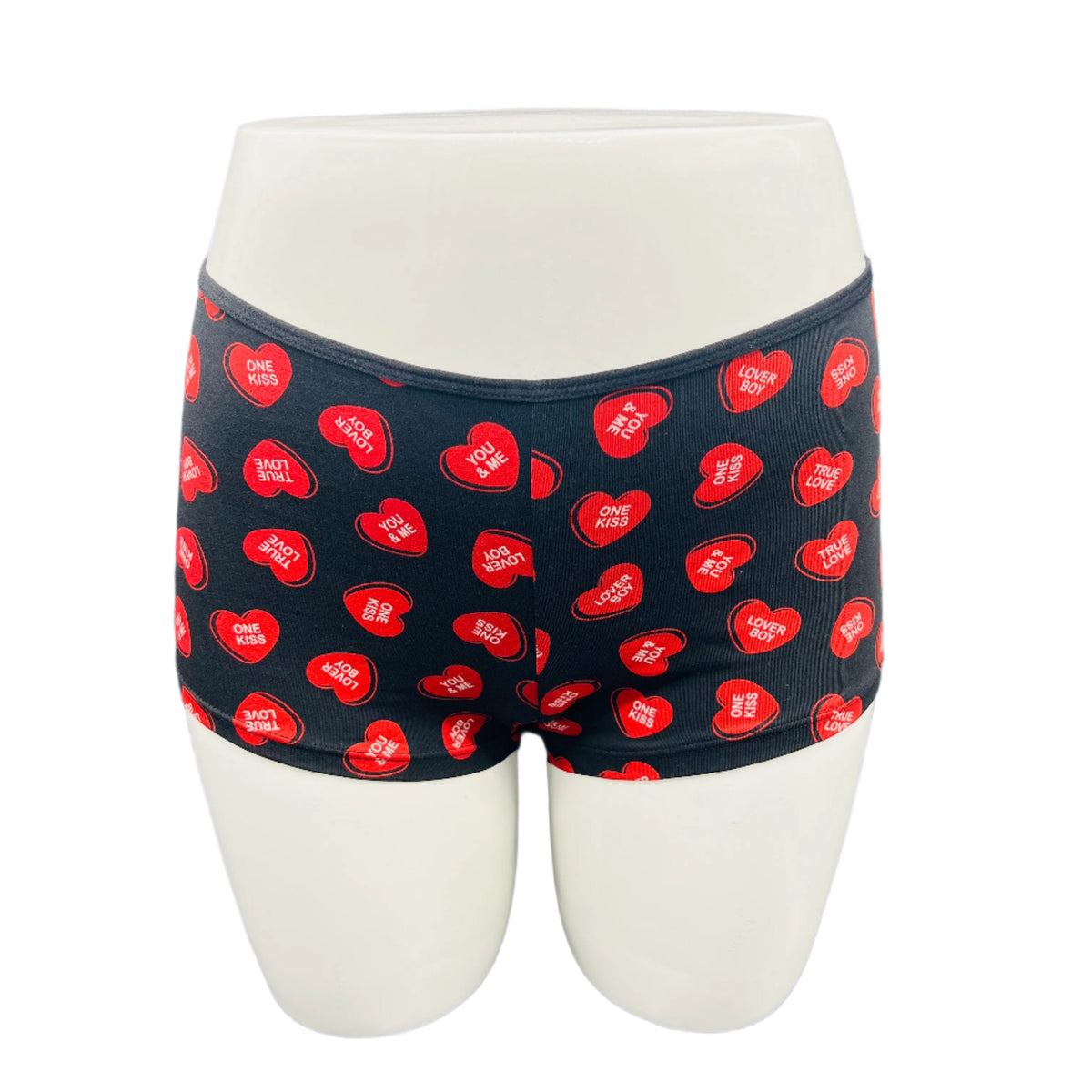 LOSHA SUPER SOFT BOY SHORTS COTTON BRIEF-RED HEARTS
