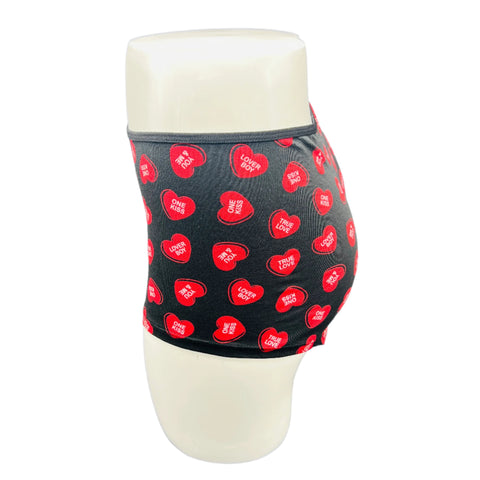 LOSHA SUPER SOFT BOY SHORTS COTTON BRIEF-RED HEARTS
