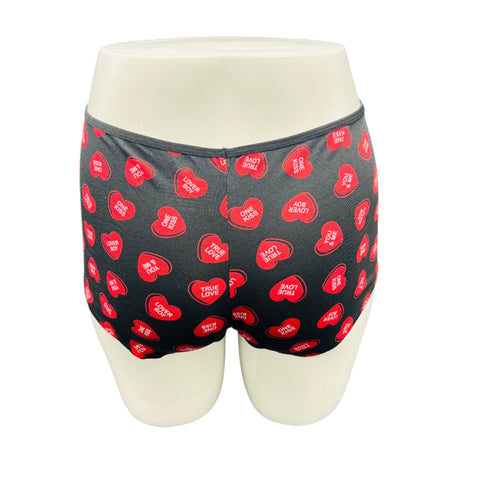 LOSHA SUPER SOFT BOY SHORTS COTTON BRIEF-RED HEARTS