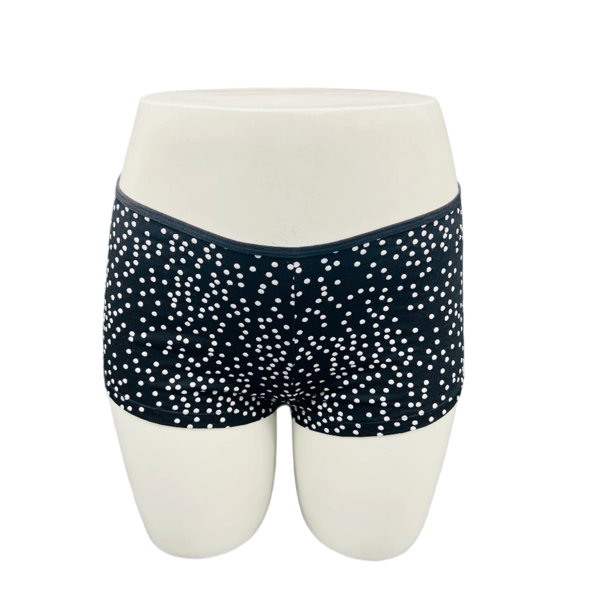 LOSHA SUPER SOFT BOY SHORTS COTTON BRIEF-POLKA DOTS (BLACK)