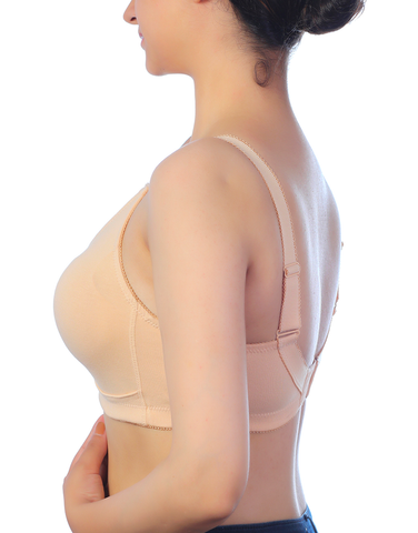 LOSHA FULL COVERAGE POST SURGICAL BRA WITH BROAD ELASTIC STRAP -SKIN