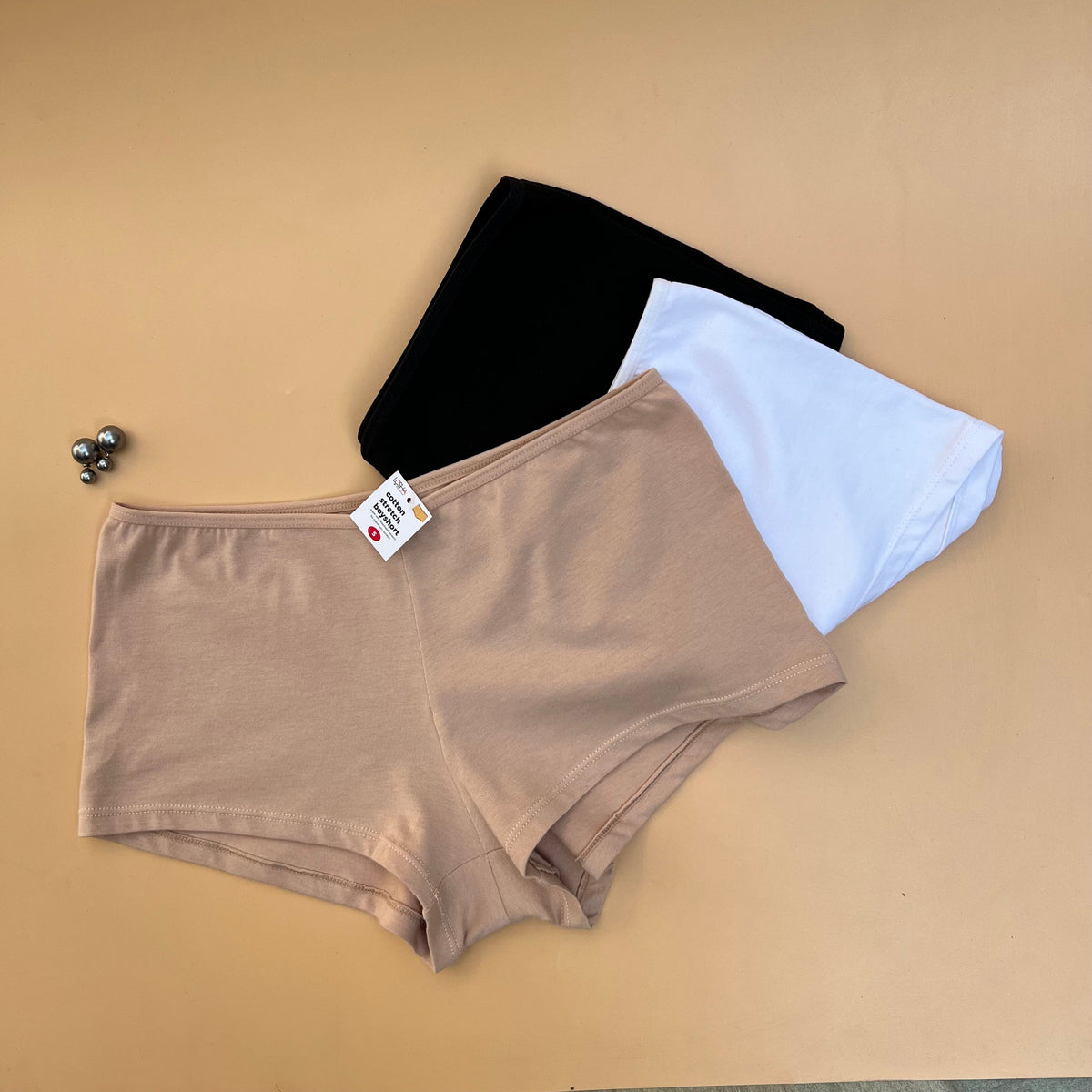 PACK OF 3 LOSHA SUPER SOFT COTTON  BOY SHORTS BRIEF-ASSORTED