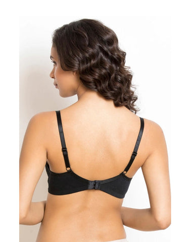Losha Cotton Wire free Cut N Sew Bra- Black