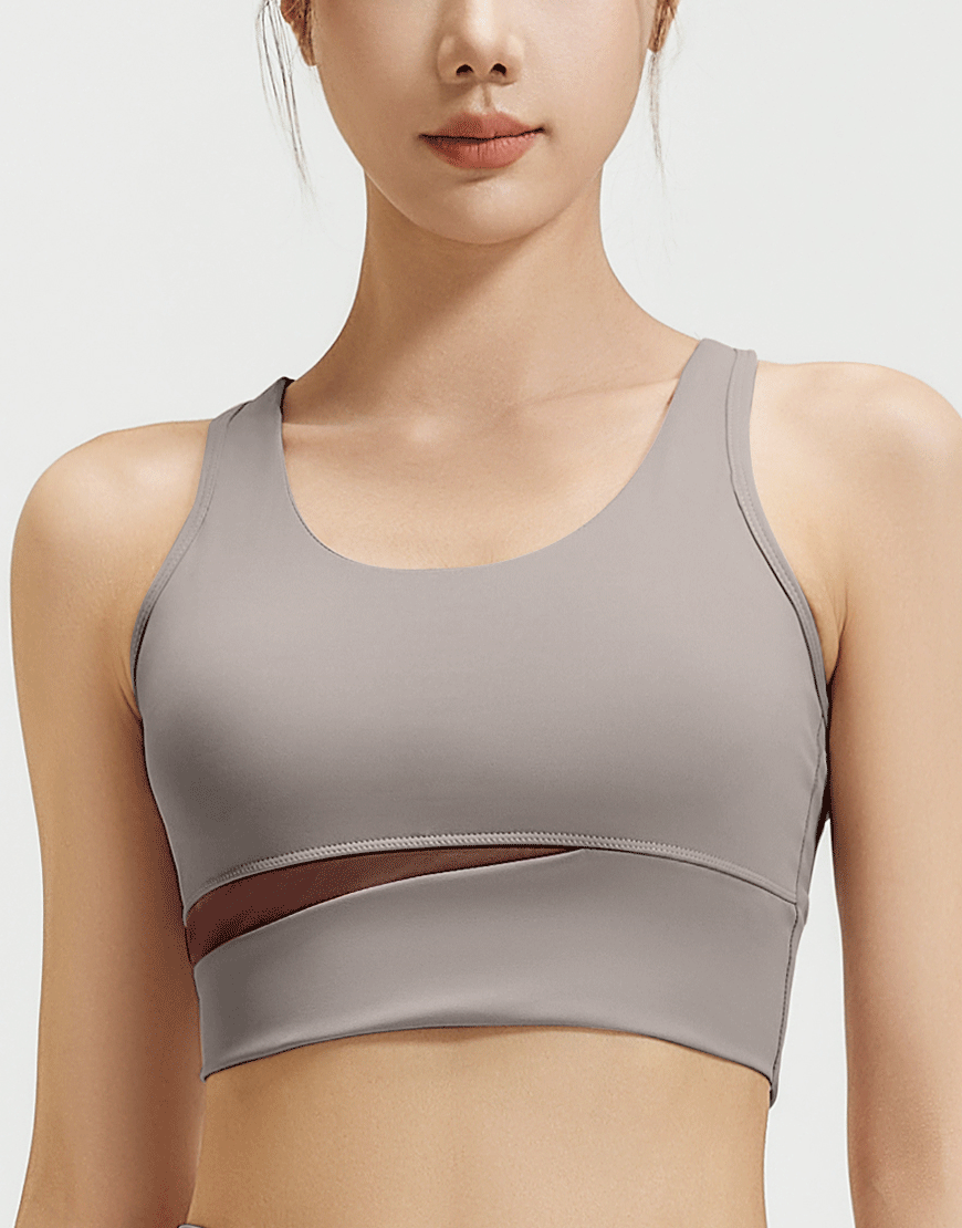LOSHA 4 WAY STRETCH MEDIUM IMPACT SPORTS BRA-Rust